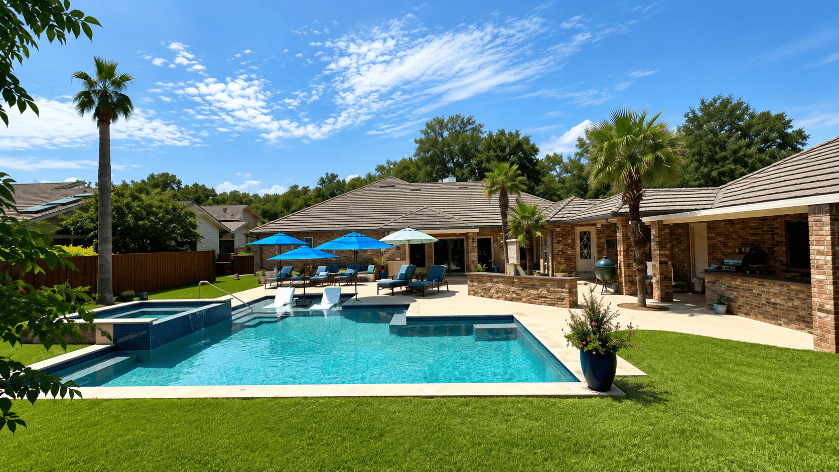 The Garden Aerial — custom pool in Round Rock, TX
